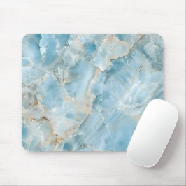 Mousepad Pedra Preciosa Estética Luxuosa Azul Claro Moderna