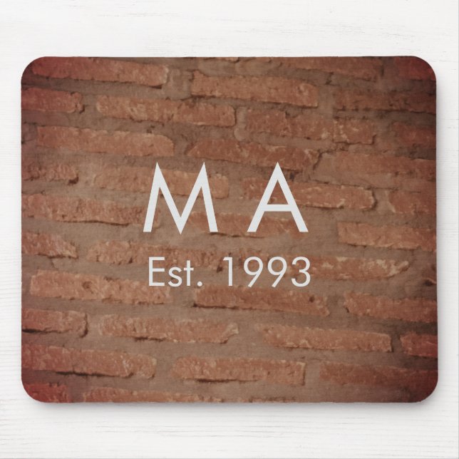 Mousepad Pedra russa castanha adiciona nome carta data ano (Frente)