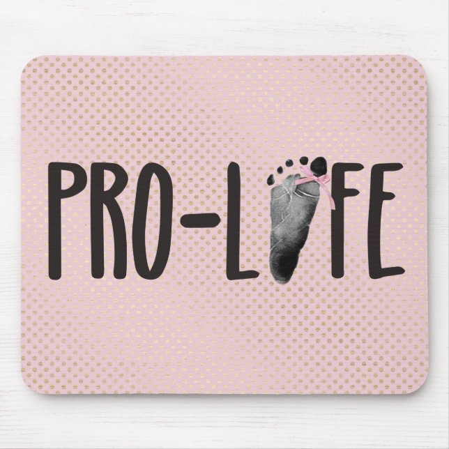 Mousepad Pegada de Bebê Pro-Life em Pontos (Frente)