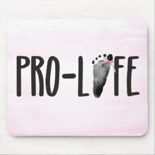 Mousepad Pegada de Bebê Pró-Vida em Rosa