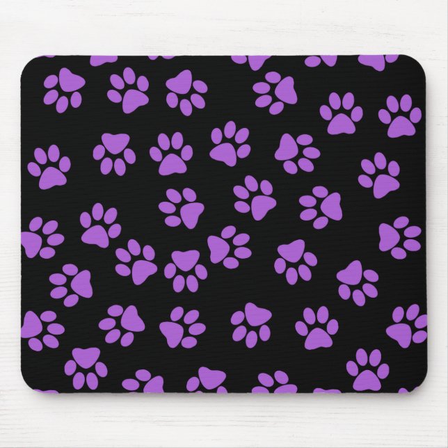 Mousepad Pegadas animais roxas (Frente)