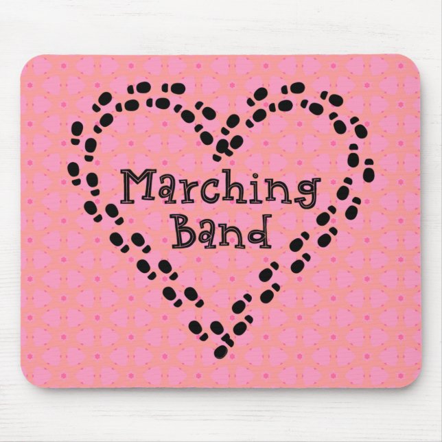 Mousepad Pegadas de Banda de Marcha Coração (Frente)