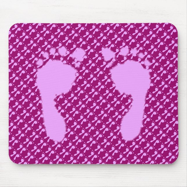 Mousepad Pegadas de Bebê (Rapariga) (Frente)