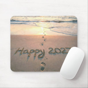 Mousepad Pegadas na Praia do Ano Novo 2027