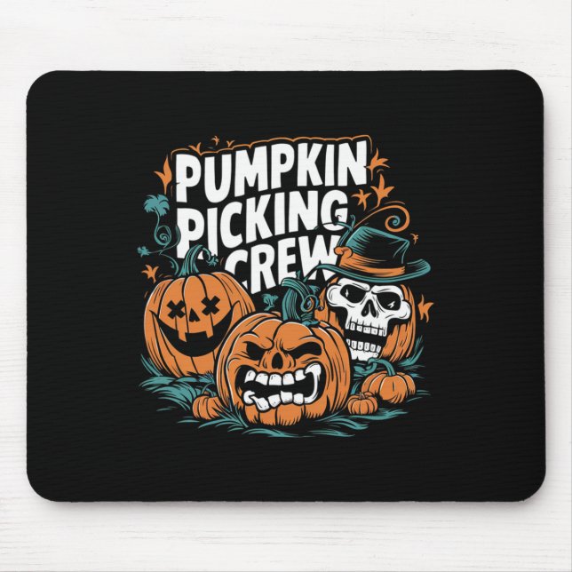 Mousepad Pegando a Tripulação Engraçada Pumpkin Patch Figur (Frente)