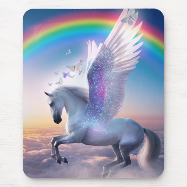 Mousepad Pégaso com Arco-íris (Frente)