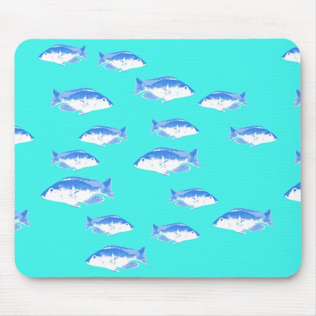 Mousepad Peixe azul na turquesa (Frente)