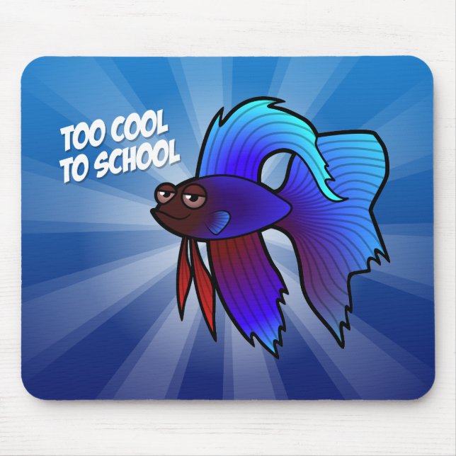 Mousepad Peixe Betta; Muito Legal para Ir à Escola (Frente)