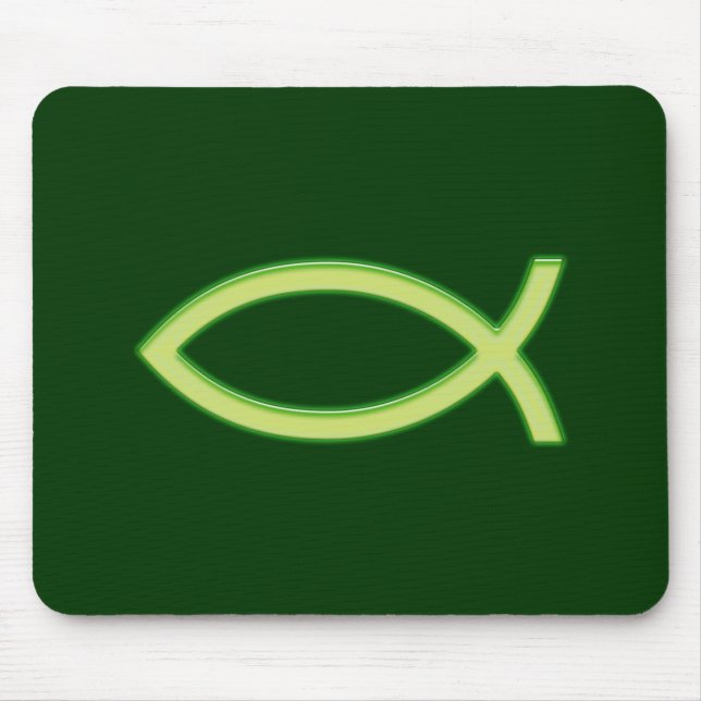 Mousepad Peixe Cristão Verde (Frente)