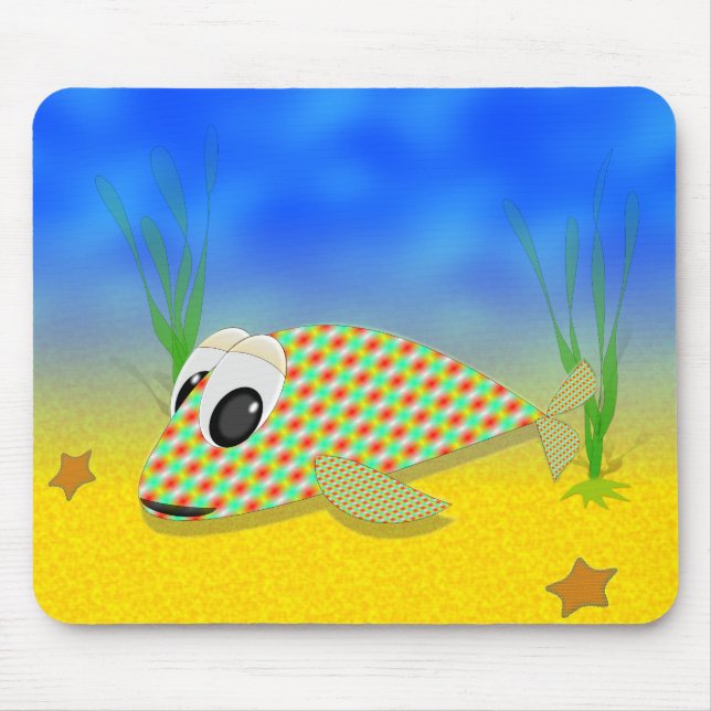 Mousepad Peixe de animação bonito (Frente)