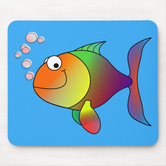 Mousepad Peixe-dourado-bonito no mar, azul-claro (Frente)