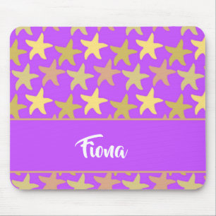 Mousepad Peixe-estrela colorido em roxo