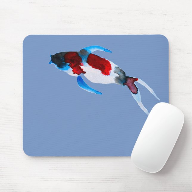 Mousepad Peixe koi de aquarela (Com mouse)