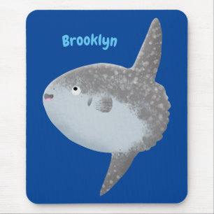 Mousepad Peixe lua mola mola fofo desenho animado