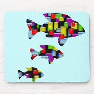 Mousepad peixe mosaico
