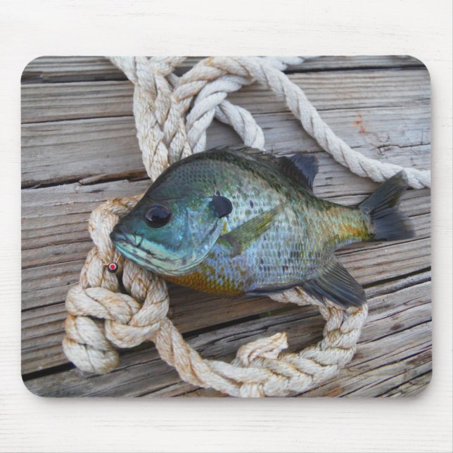 Mousepad Peixes-Bluegill nas docas e cordas (Frente)