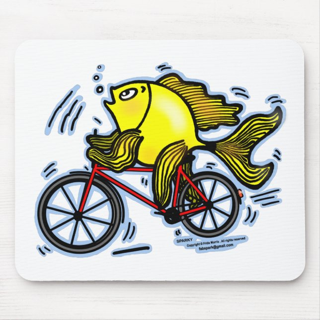 Mousepad Peixes da bicicleta (bicicleta) (Frente)