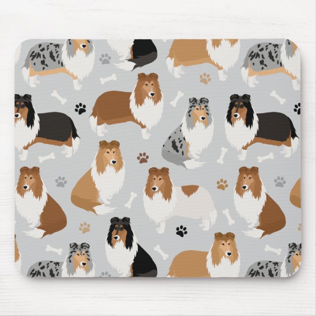 Mousepad Peixes de Collie e Mouse Ossos (Frente)