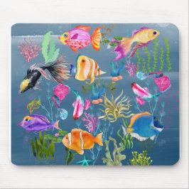 Mousepad Peixes de Coral, Oceano Azul