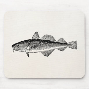 Mousepad Peixes de Dorse do vintage - vazio do modelo dos