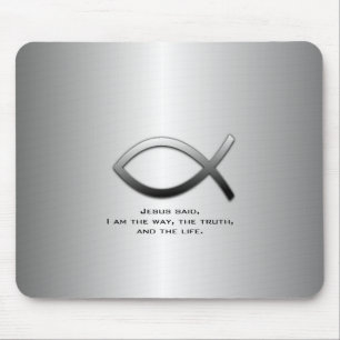 Mousepad Peixes de Jesus com verso personalizado da bíblia