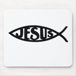 Mousepad Peixes de Jesus (preto do tapete do rato)
