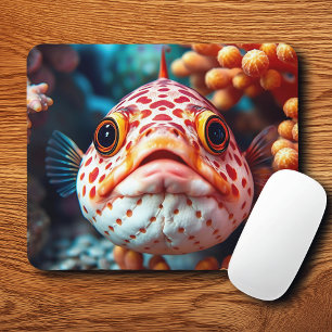 Mousepad Peixes Engraçados e Coral Perto