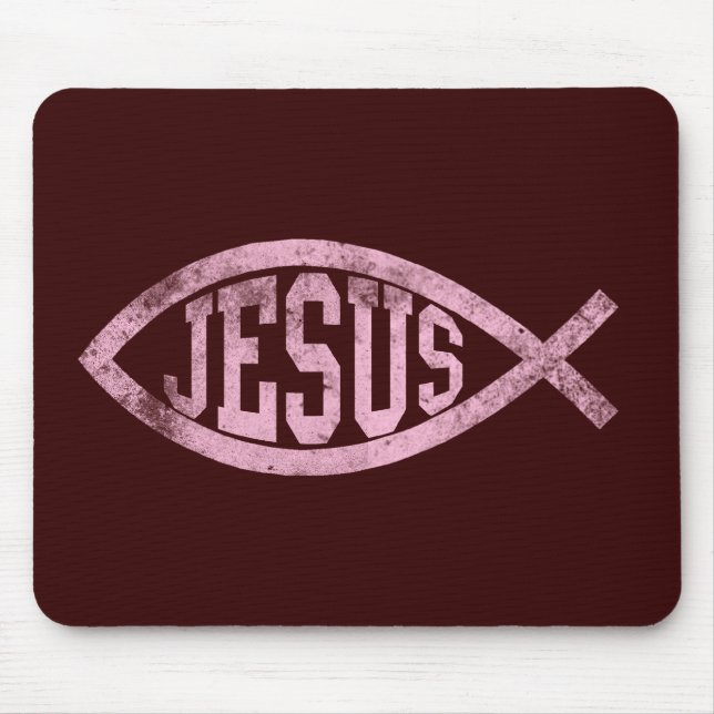 Mousepad Peixes Ichthys Mousepas católico cristão de Jesus (Frente)