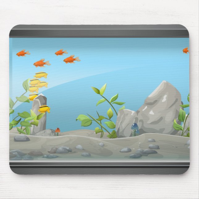 Mousepad Peixes na vida aquática subaquática do aquário (Frente)