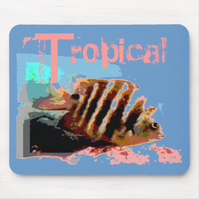 Mousepad Peixes Tropicais de cor azul (Frente)