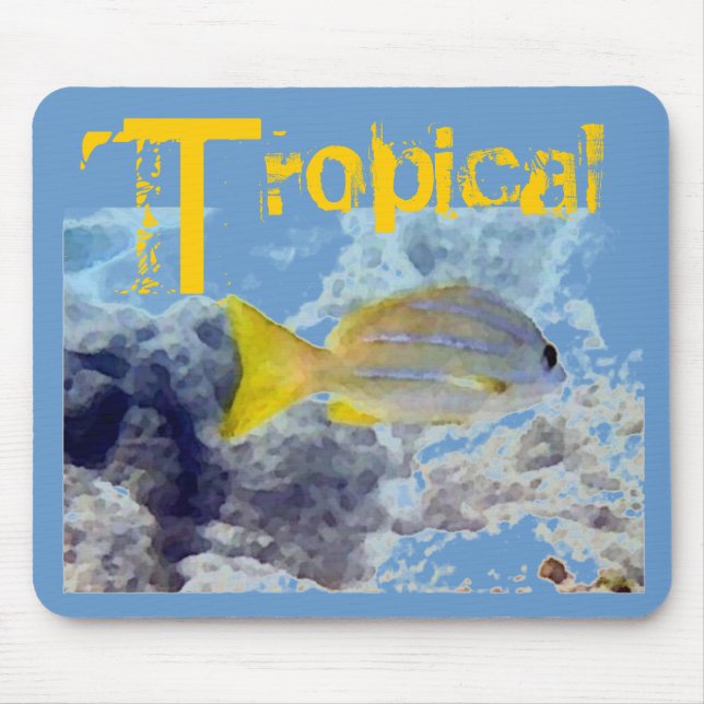 Mousepad Peixes Tropicais de Strike Amarelo (Frente)