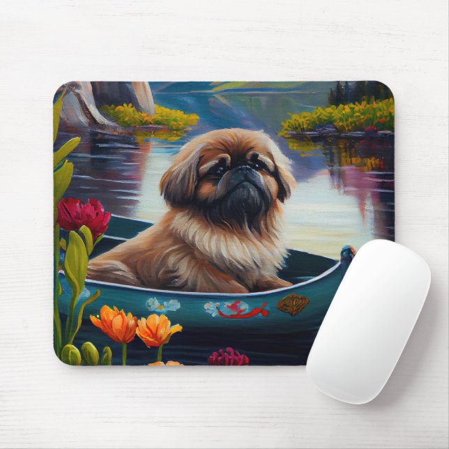 Mousepad Pekingese em um remo: uma aventura cética (Com mouse)