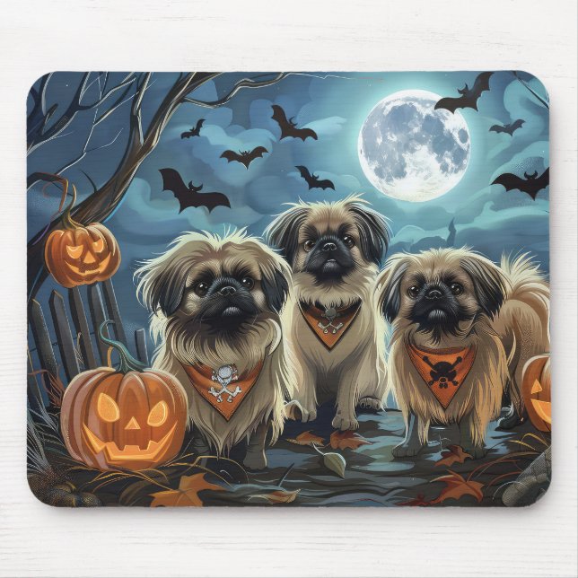 Mousepad Pekingese Halloween Spooky (Frente)