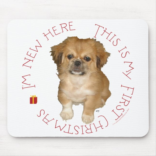 Mousepad Pekingese Pup Primeiro Natal (Frente)