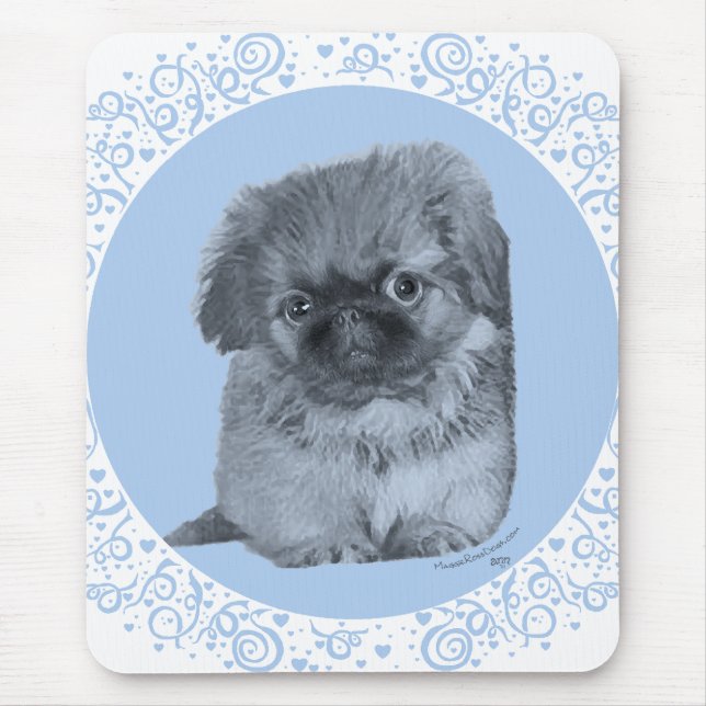 Mousepad Pekingese Puppy Blue (Frente)