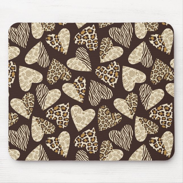 Mousepad Pele animal com corações (Frente)