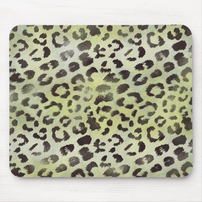 Mousepad Pele de leopardo em verde lima-tangerina (Frente)