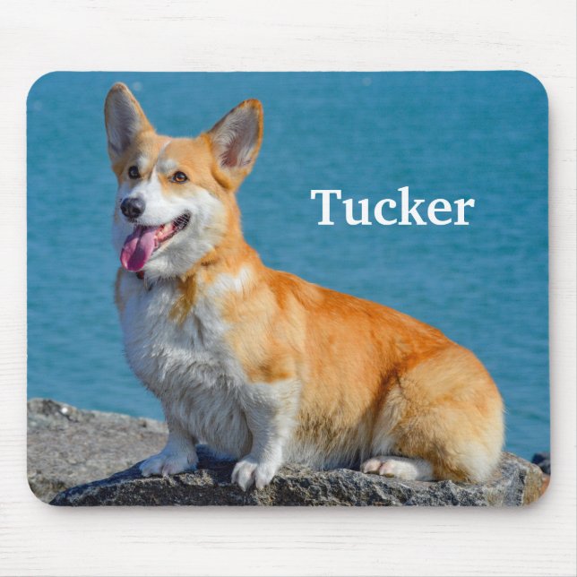 Mousepad Pembroke Vermelho e Branco Galês Corgi Cachorro (Frente)