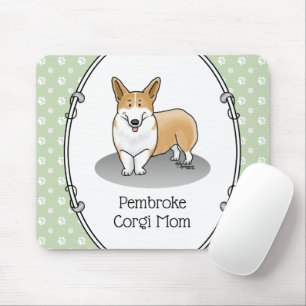 Mousepad Pembroke Welsh Corgi Mãe (Vermelho 1) Cão Mãe B