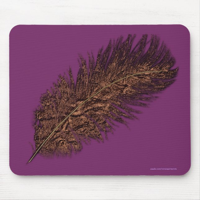 Mousepad Pena de Cobre no Fundo de Cor (Frente)