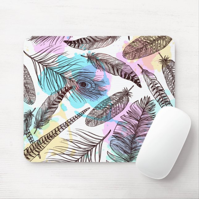 Mousepad Pena de Pavão (Com mouse)