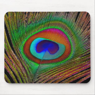 Mousepad Pena de Pavão de Cobre Vibrante