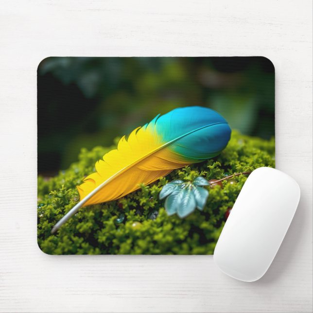 Mousepad Pena Macaw Vibrante em Mosa de Desova (Com mouse)