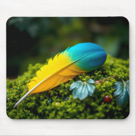 Mousepad Pena Macaw Vibrante em Mosa de Desova