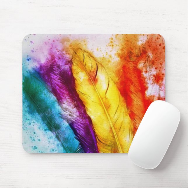 Mousepad Penas brilhantes (Com mouse)