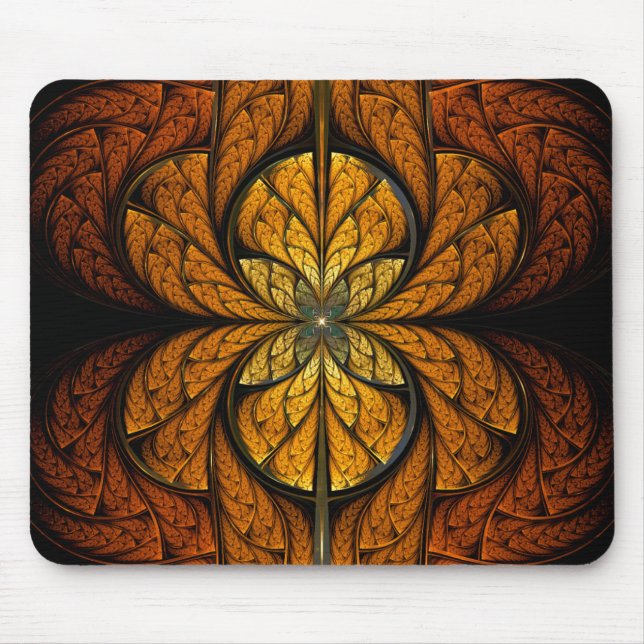 Mousepad Penas brilhantes de arte fractal (Frente)