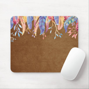 Mousepad Penas De Aquarela Em Castanho