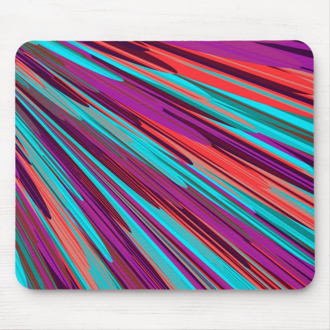 Mousepad Penas Geométricas de Abstrato de Teal Laranja Lila (Frente)