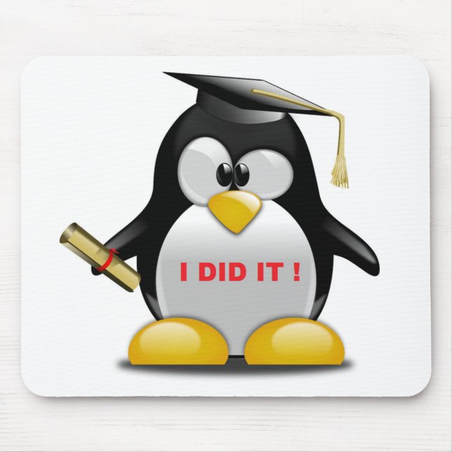 MOUSEPAD PENGUIN DE GRADUAÇÃO "EU FIZ" (Frente)