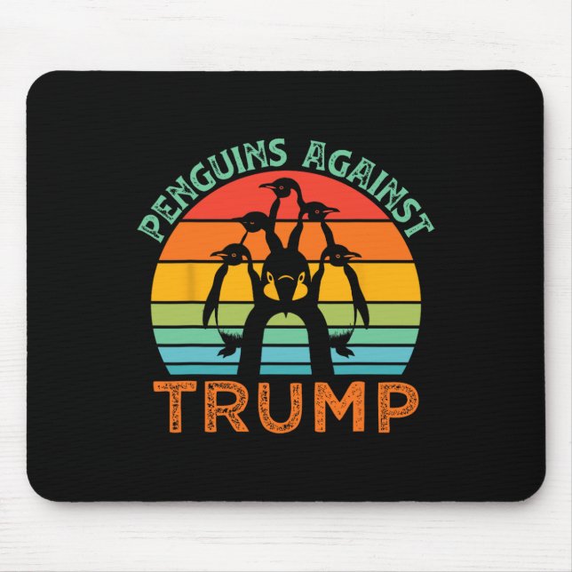Mousepad Penguins Engraçados Contra Tarifas De Tremores Eng (Frente)